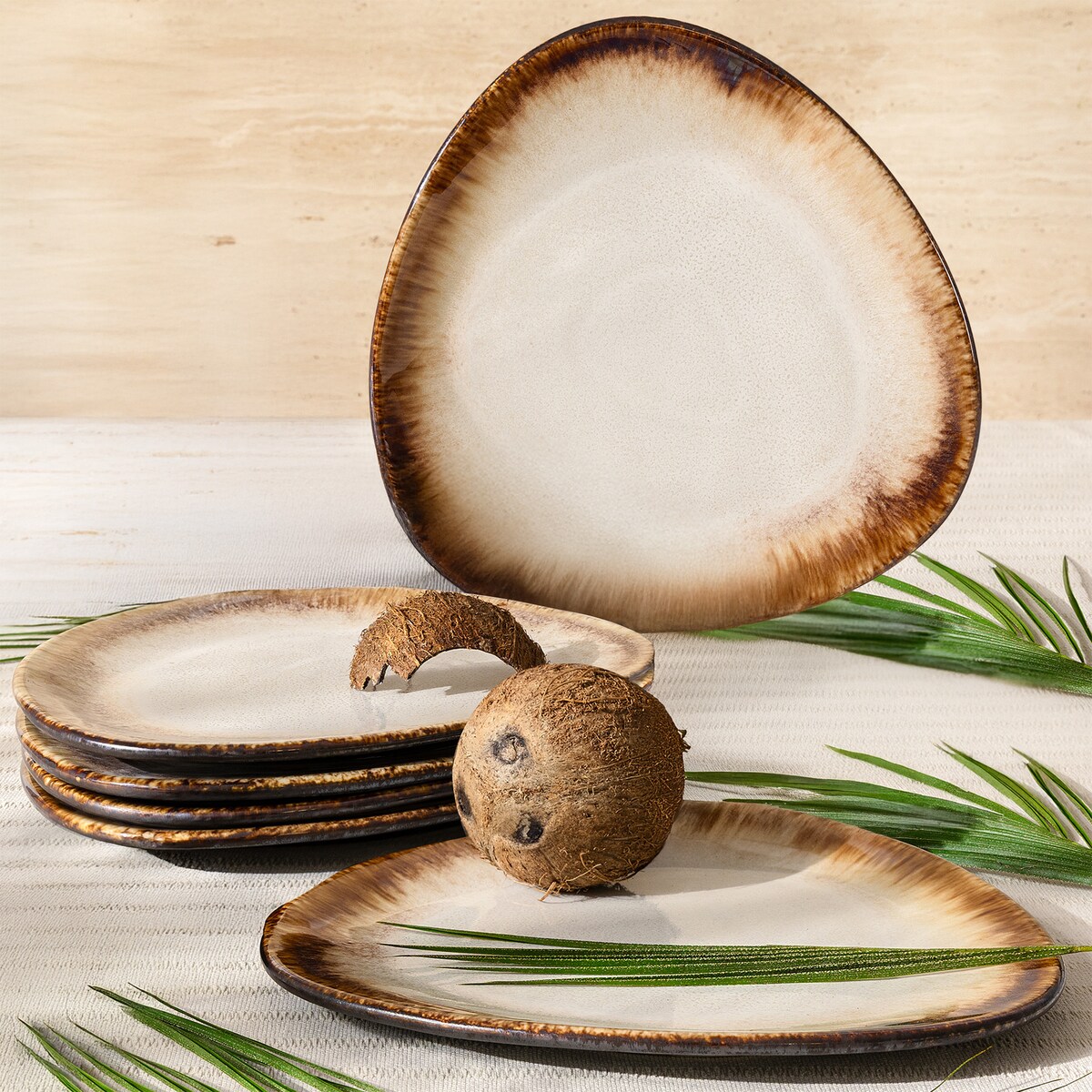 Konsimo PRIMA Talerz obiadowy 6 szt., jasnobeżowy