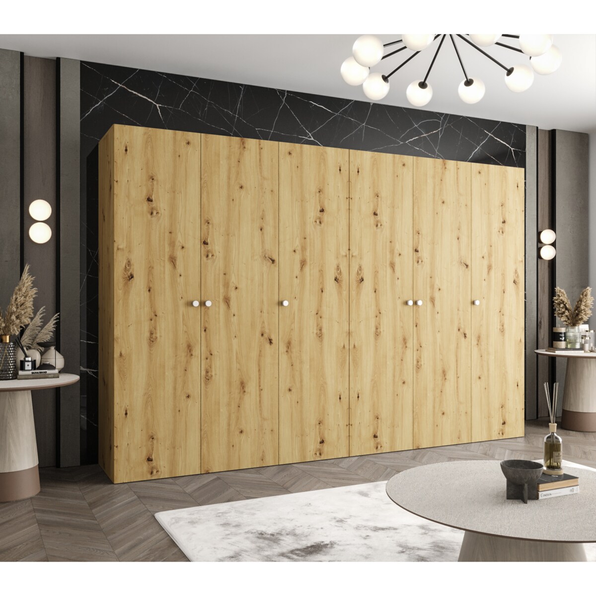 Szafa uchylna otwierana PARMA 1 300 wys. 202 cm Artisan + u. Srebrny