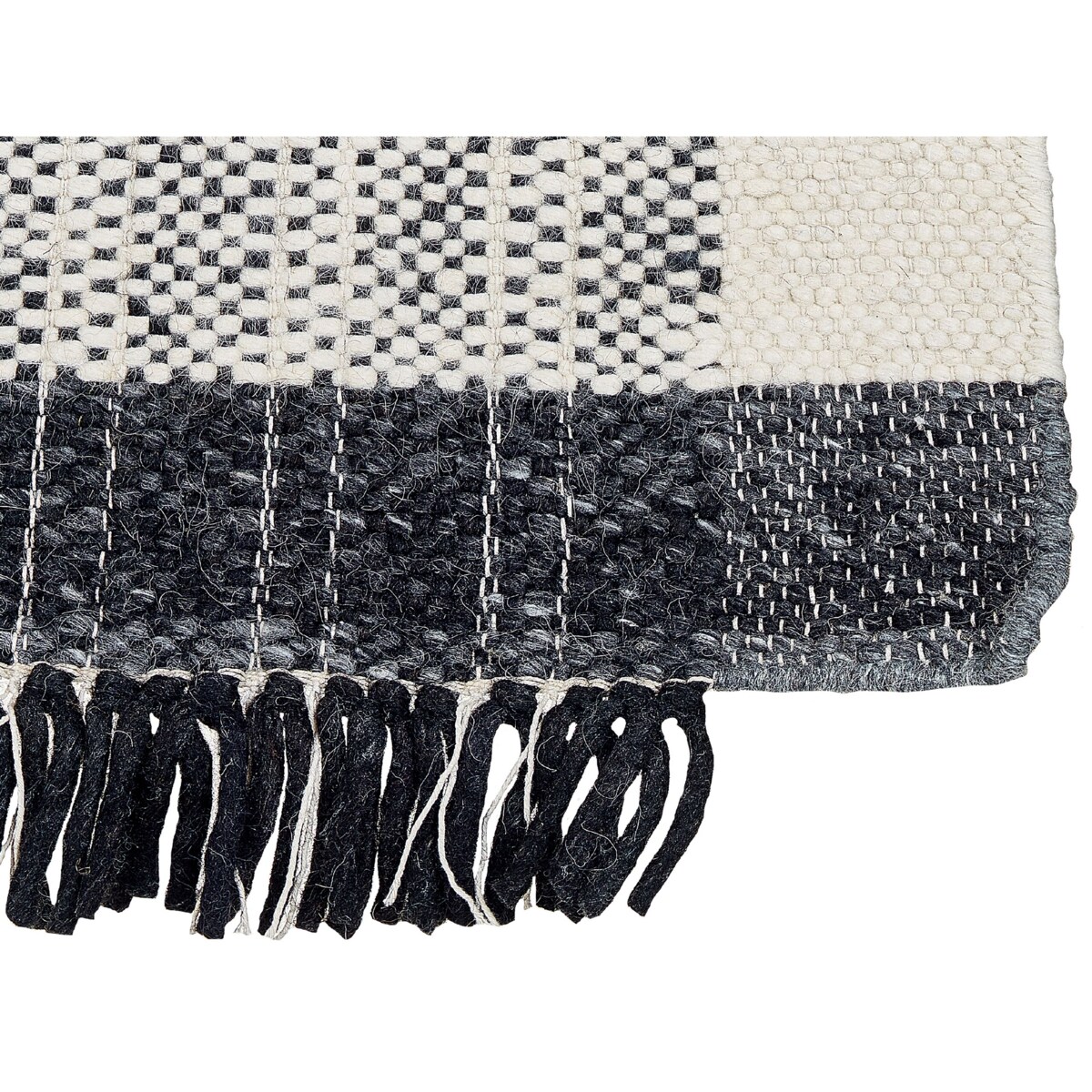 Dywan wełniany 140 x 200 cm biało-czarny KETENLI