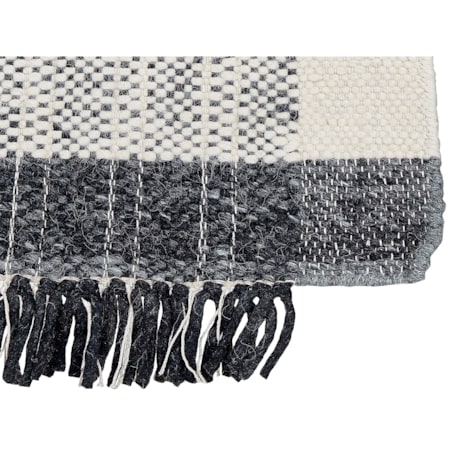 Dywan wełniany 140 x 200 cm biało-czarny KETENLI