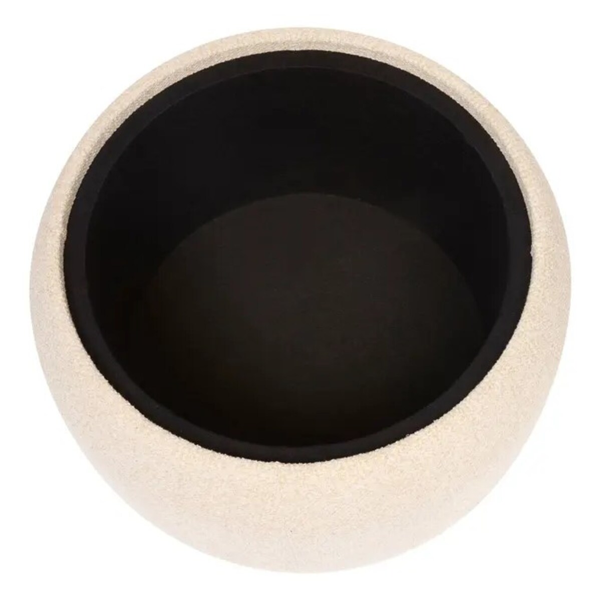 Pufa ze schowkiem, szenilowa, beżowy melanż, Elior, Ø60 cm