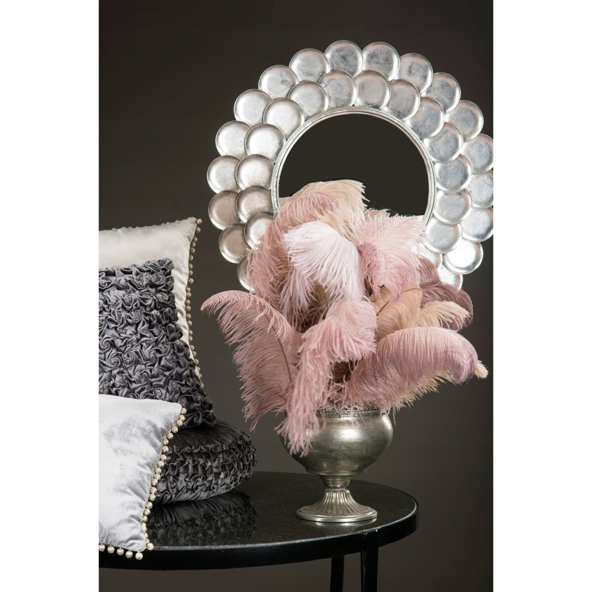 PIÓRO STRUSIE dekoracyjne KOLOR NUGATOWY 60cm