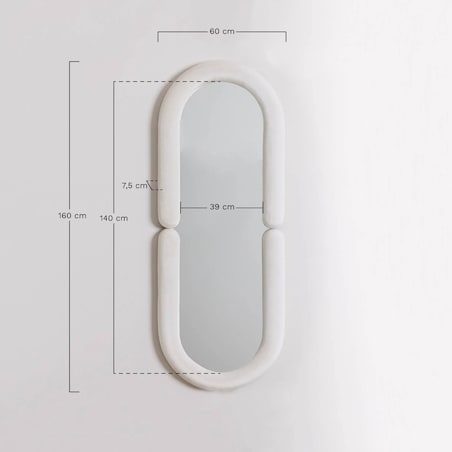 Lustro owalne w aksamitnej ramie Oval 160x60 cm