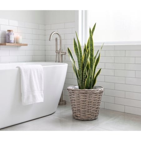 OSŁONKA WIKLINOWA KOSZ WIKLINOWY 25cm DONICZKA DONICA SZARA DUŻA BOHO