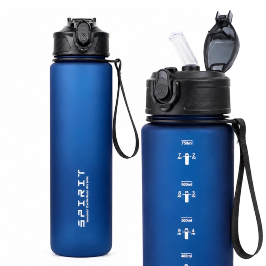 Butelka na wodę, sportowy bidon z miarką 750ML, matowy granat BD51