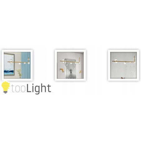 Lampa Sufitowa Szklane Kule Złota Gold 6 Punktów
