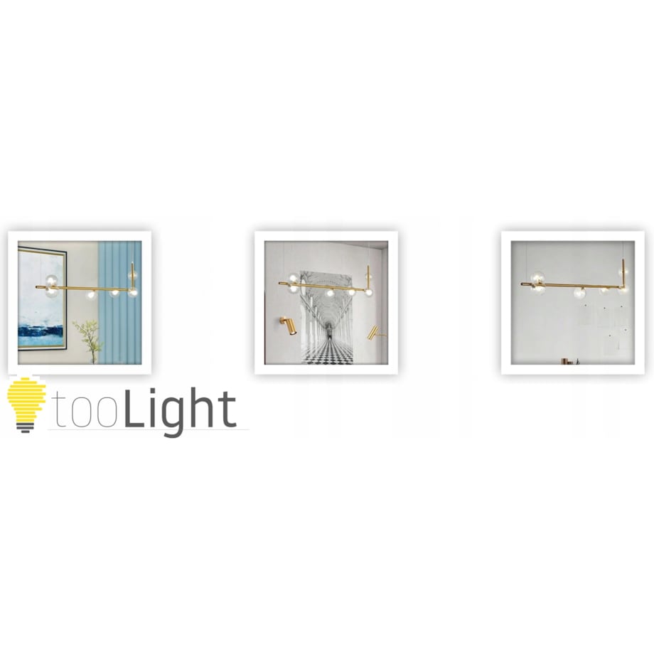 Lampa Sufitowa Szklane Kule Złota Gold 6 Punktów