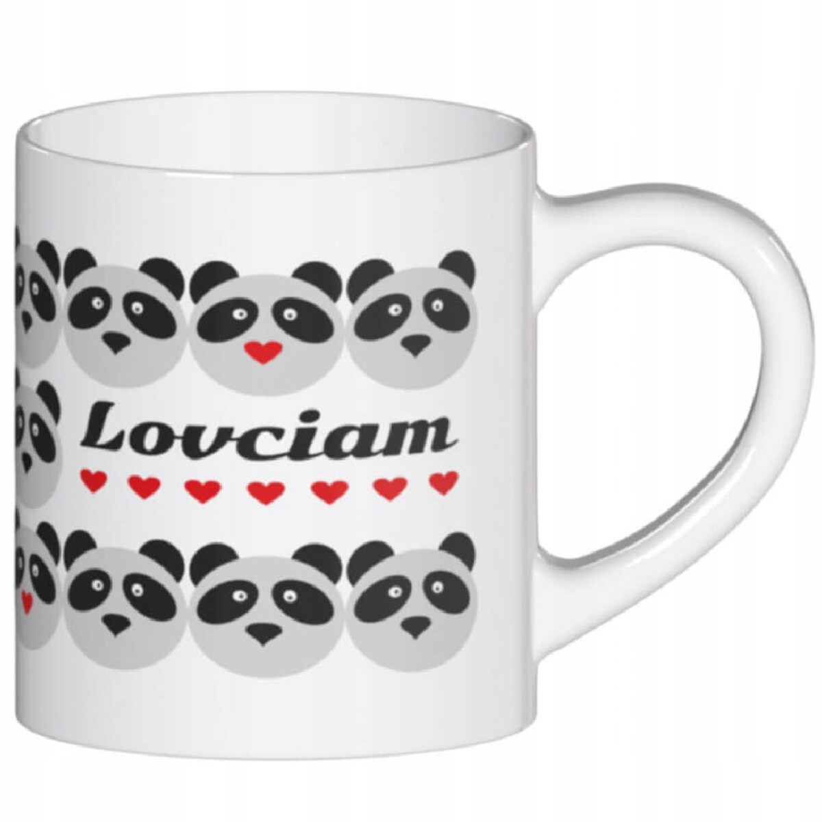 Ceramiczny kubek z uchwytem LOVCIAM do kawy herbaty czekolady 250ml - prezent upominek dla kobiety faceta mężczyzny dziewczyny żony chłopaka męża