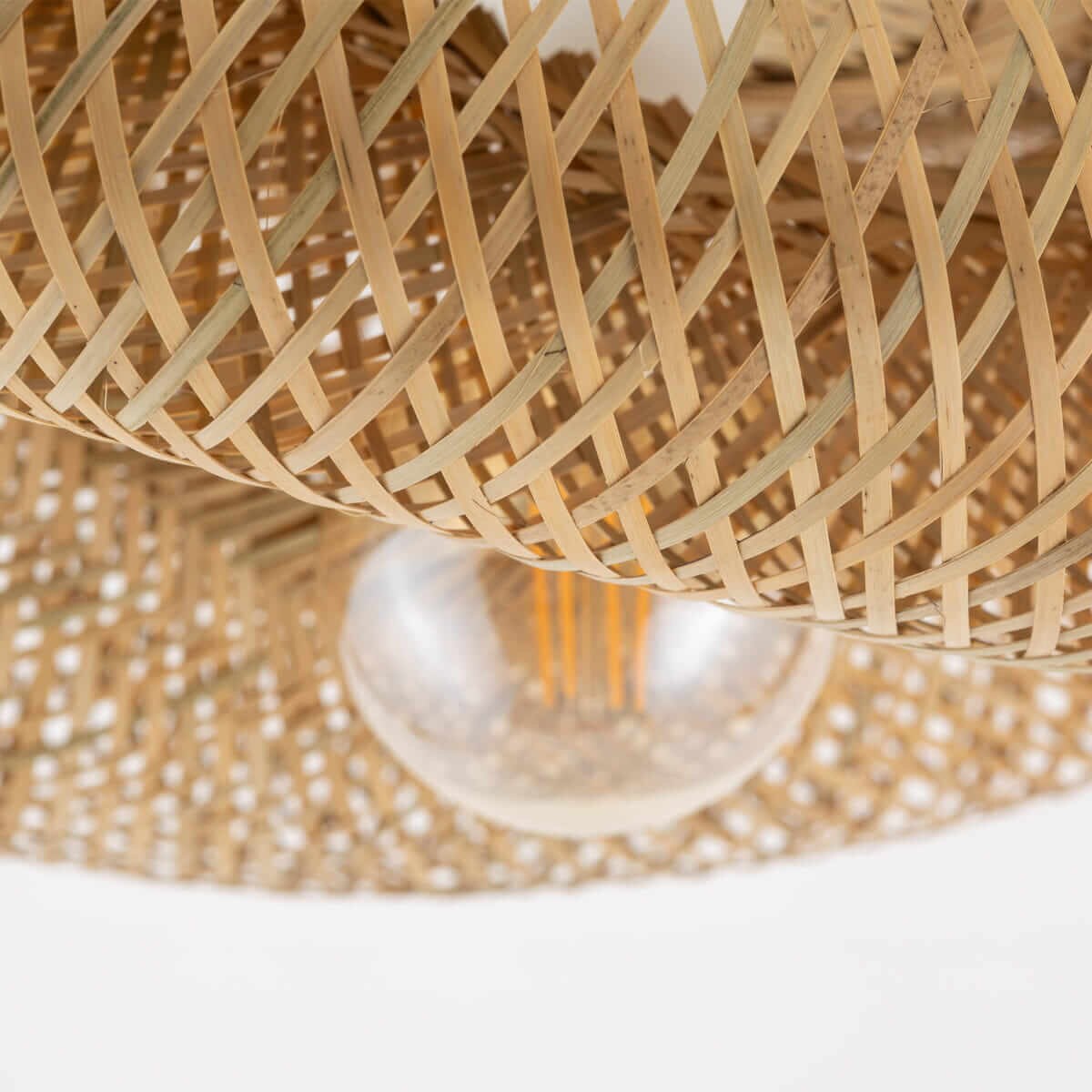 Bambusowy plafon Havana 11171 Nowodvorski japandi klatka siatka drewniany biały