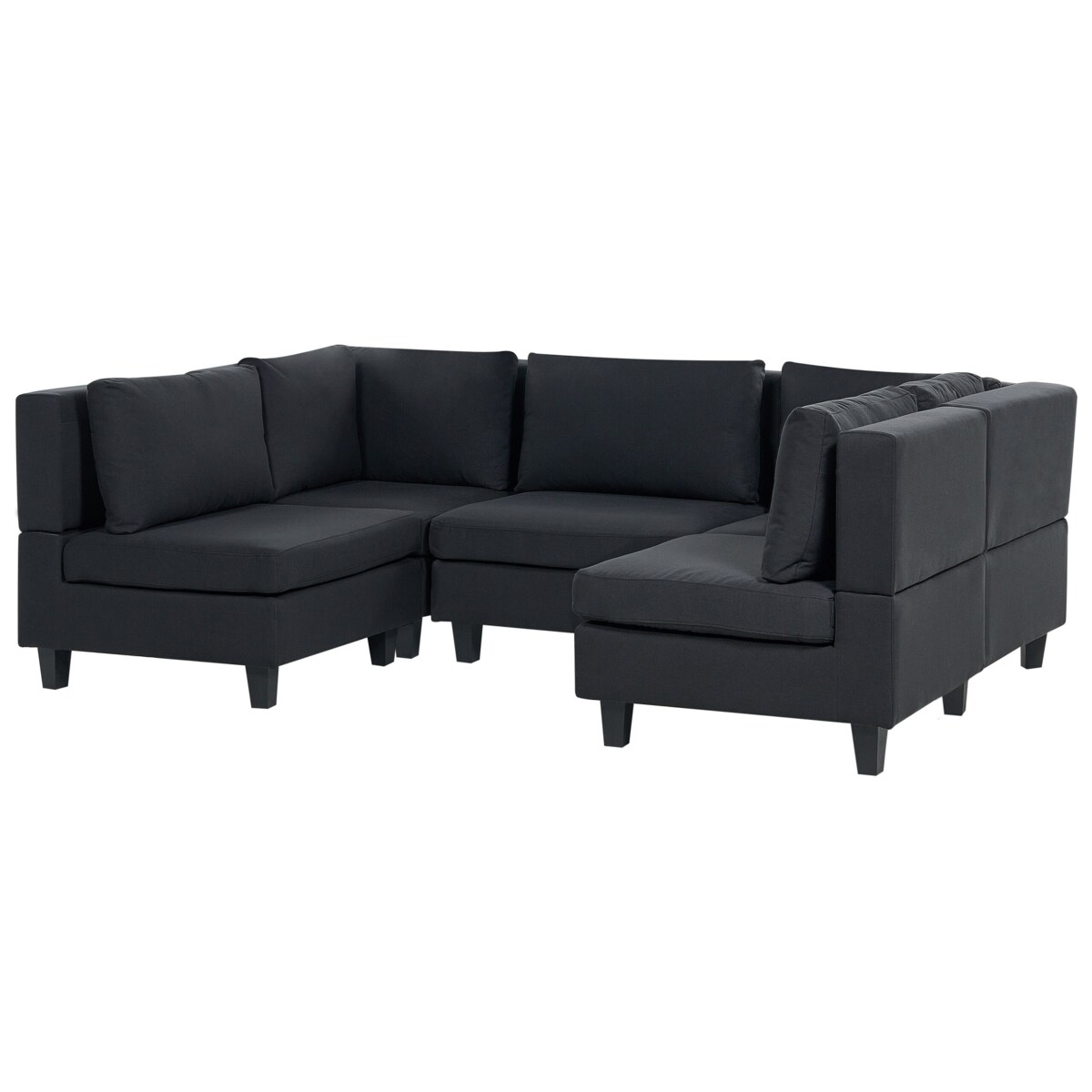 Sofa modułowa 5-osobowa czarna UNSTAD