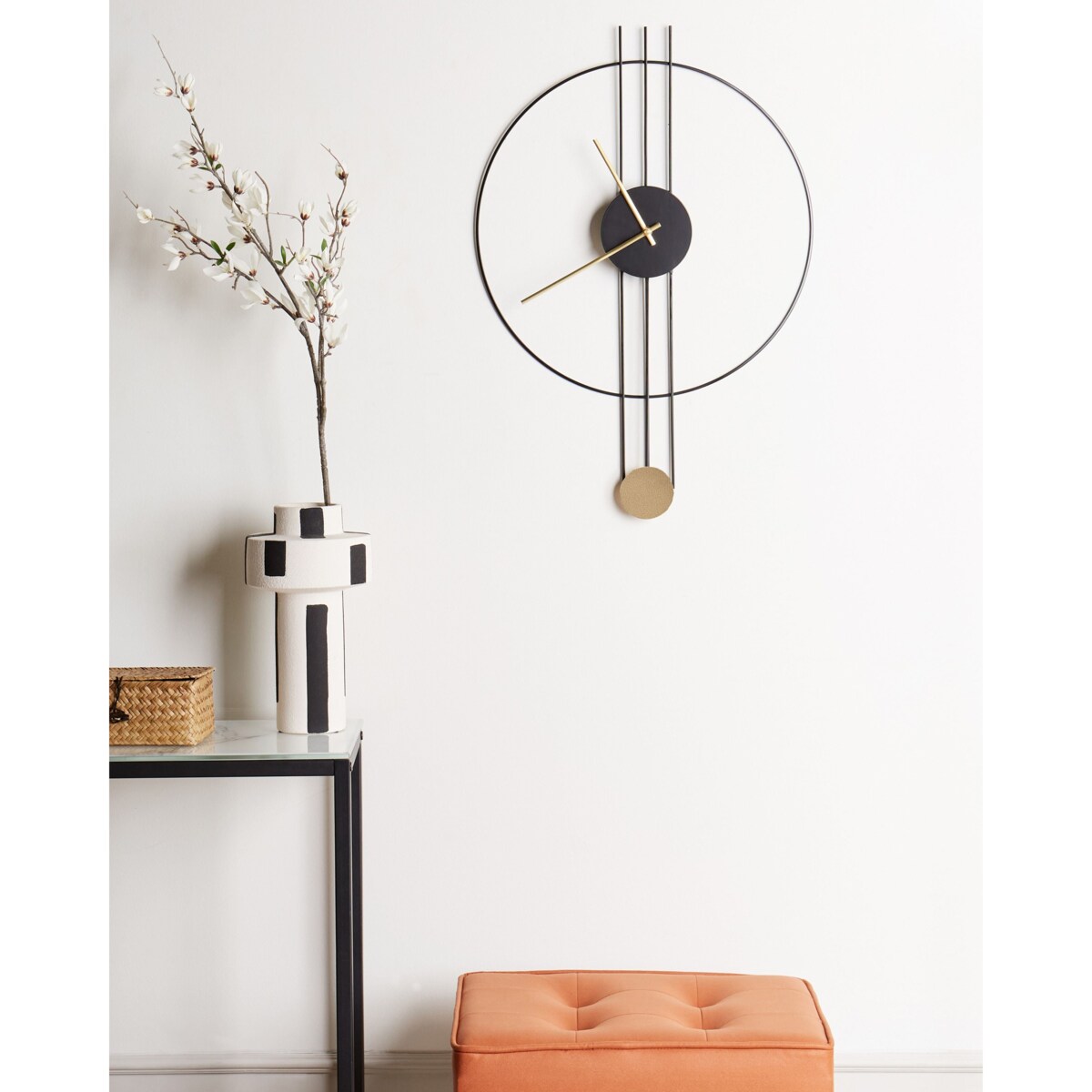 Zegar ścienny ANNIVIERS 44 cm Metal Czarny