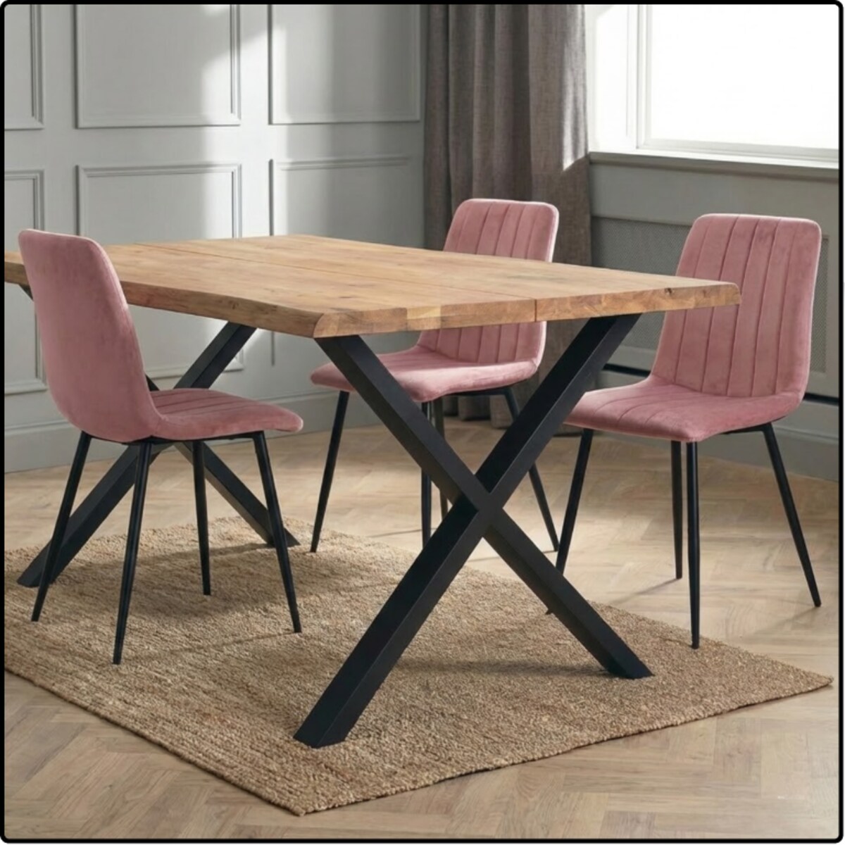 Krzesło welurowe pikowane tapicerowane metalowe nogi do jadalni salonu loft