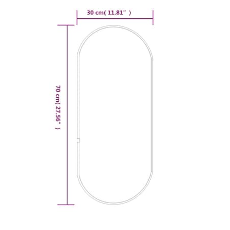 vidaXL Lustro ścienne, złote, 70x30 cm, owalne