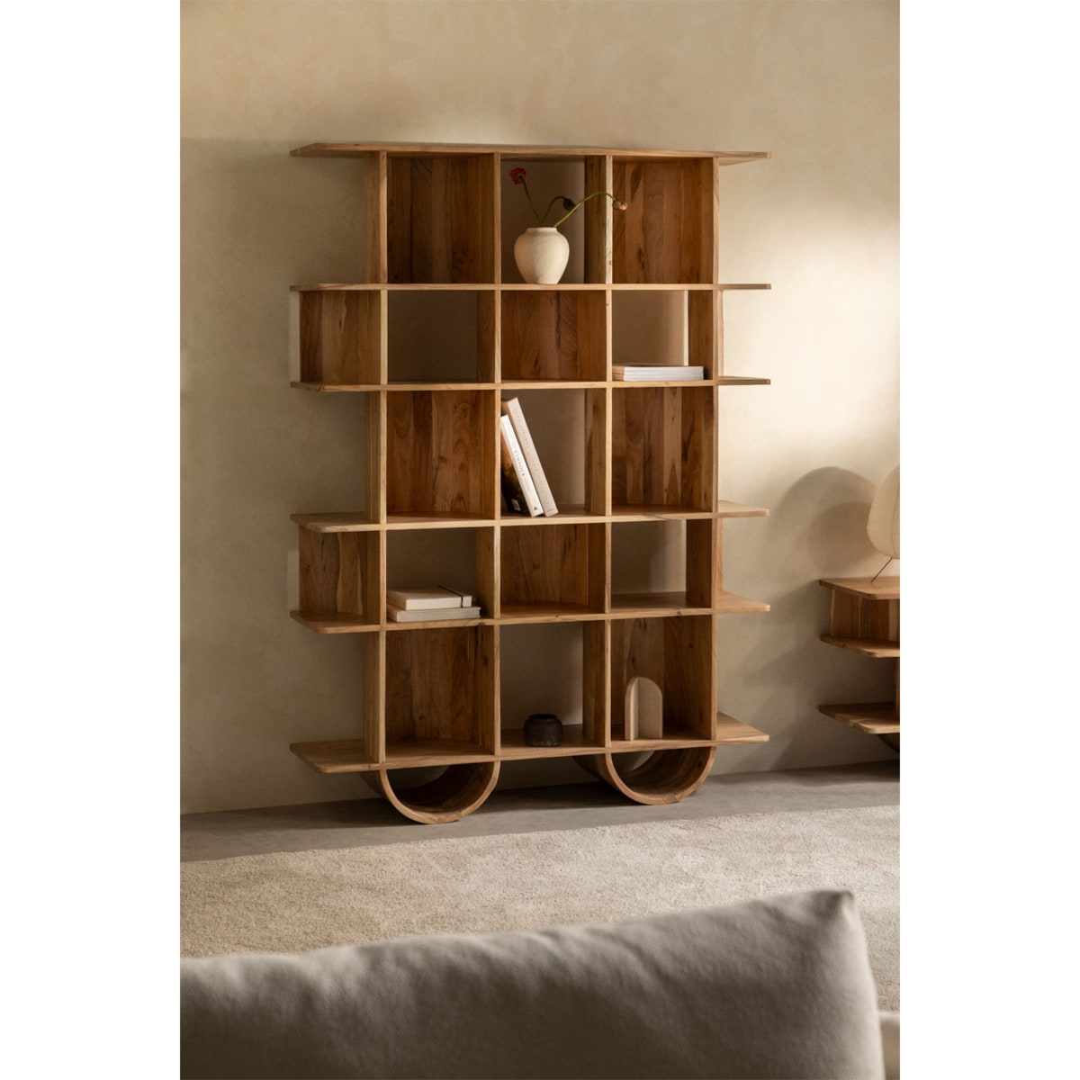 Regał z drewna akacjowego Flim 180 cm