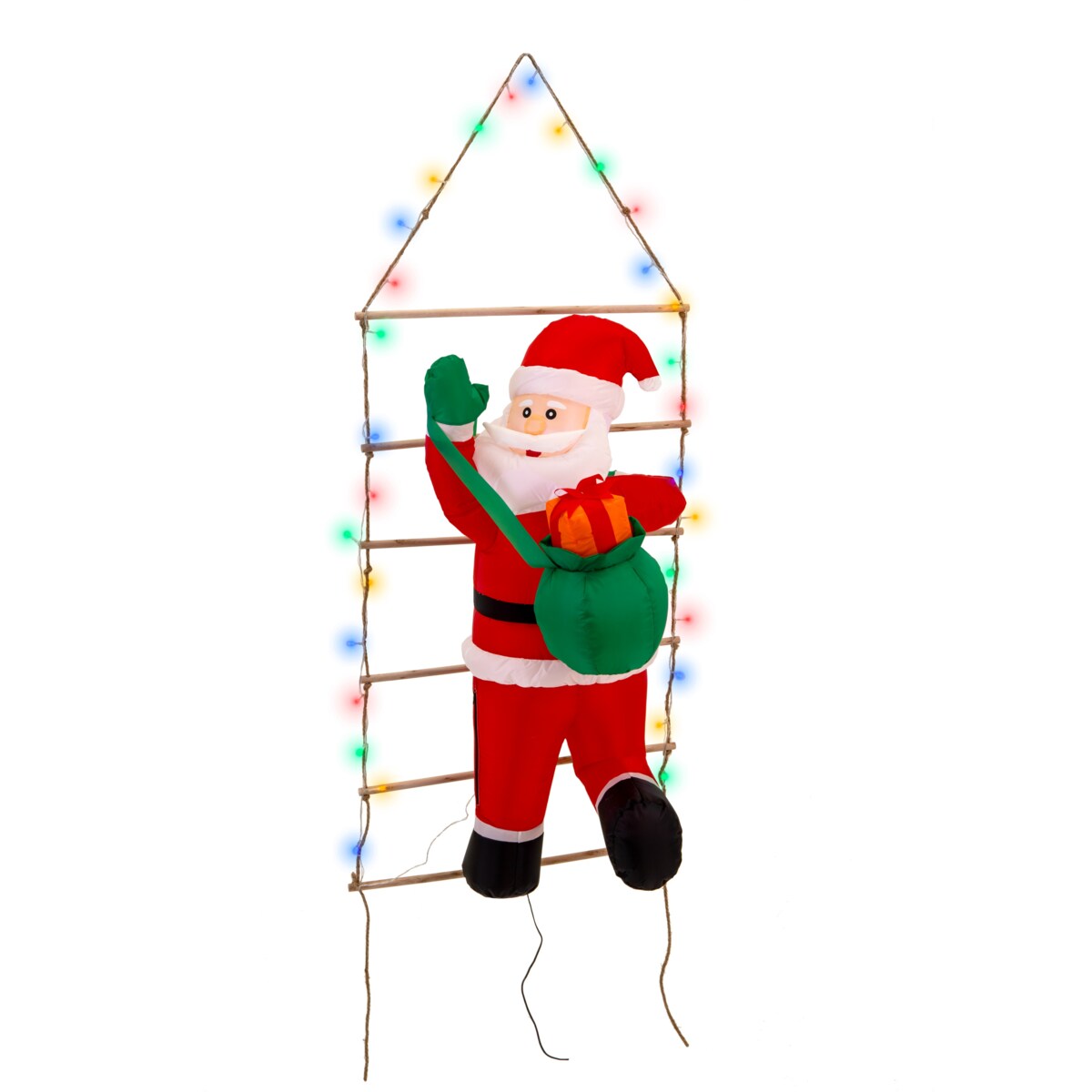 Mikołaj Nadmuchiwany Drabina Świecący Duży Pompowany Led 150 Cm