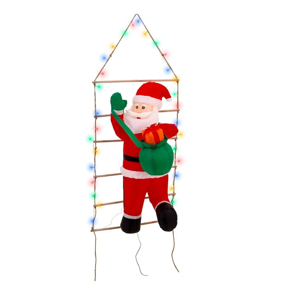 Mikołaj Nadmuchiwany Drabina Świecący Duży Pompowany Led 150 Cm