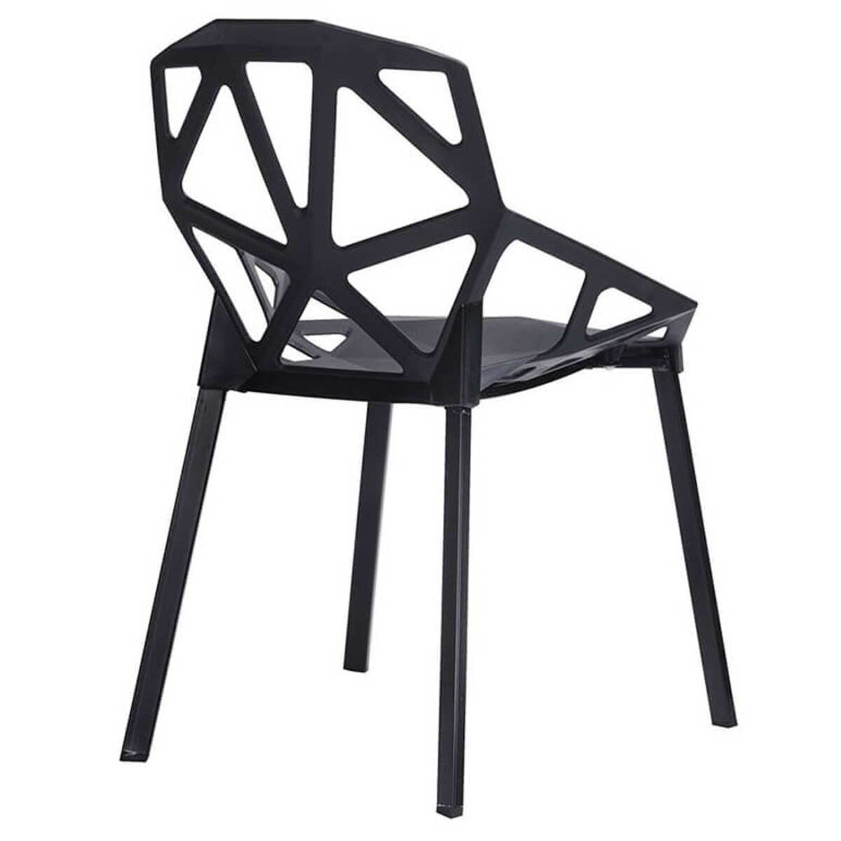Stylowe krzesło do jadalni Split ażur matowy czarny