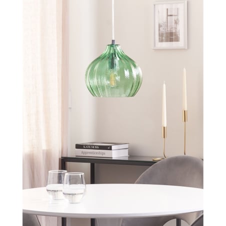 Lampa wisząca szklana zielona KEILA
