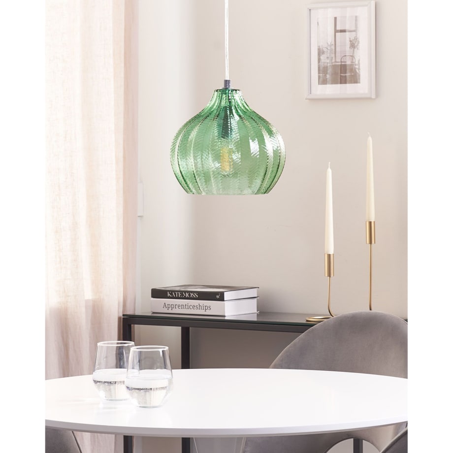 Lampa wisząca szklana zielona KEILA