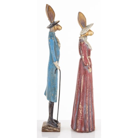 Dekoracja - para królików 39x8x5,5 i 36,5x9x8 cm CITTADINI