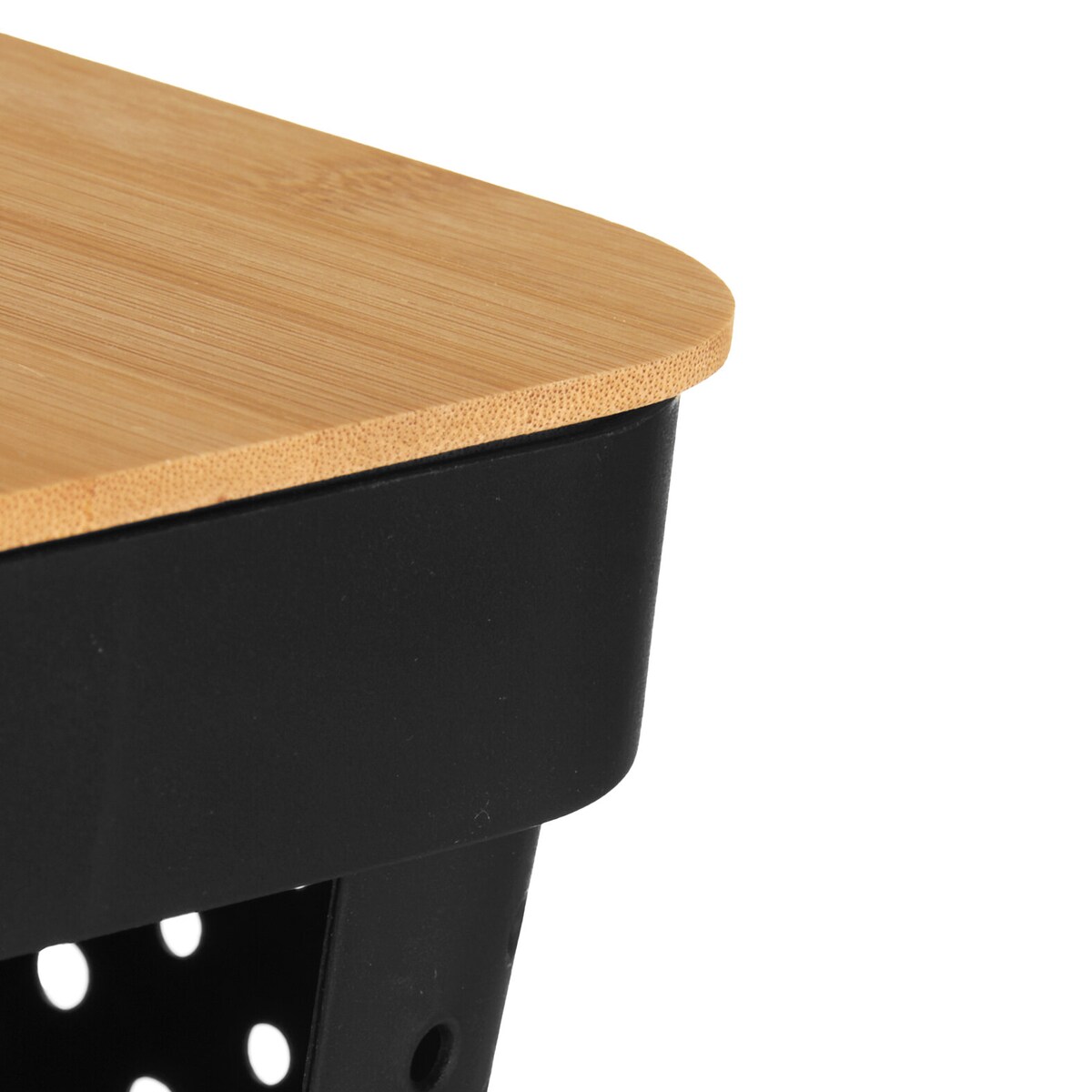 Plastikowy pojemnik z bambusową pokrywą, 26 x 17,5 x 12,5 cm