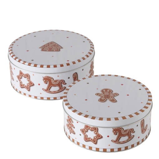 Puszka na ciastka GINGER, ręcznie malowana, 2 szt