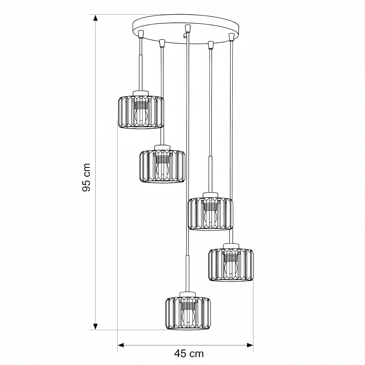 lampa wisząca kaskadowa edylit nowoczesna do salonu