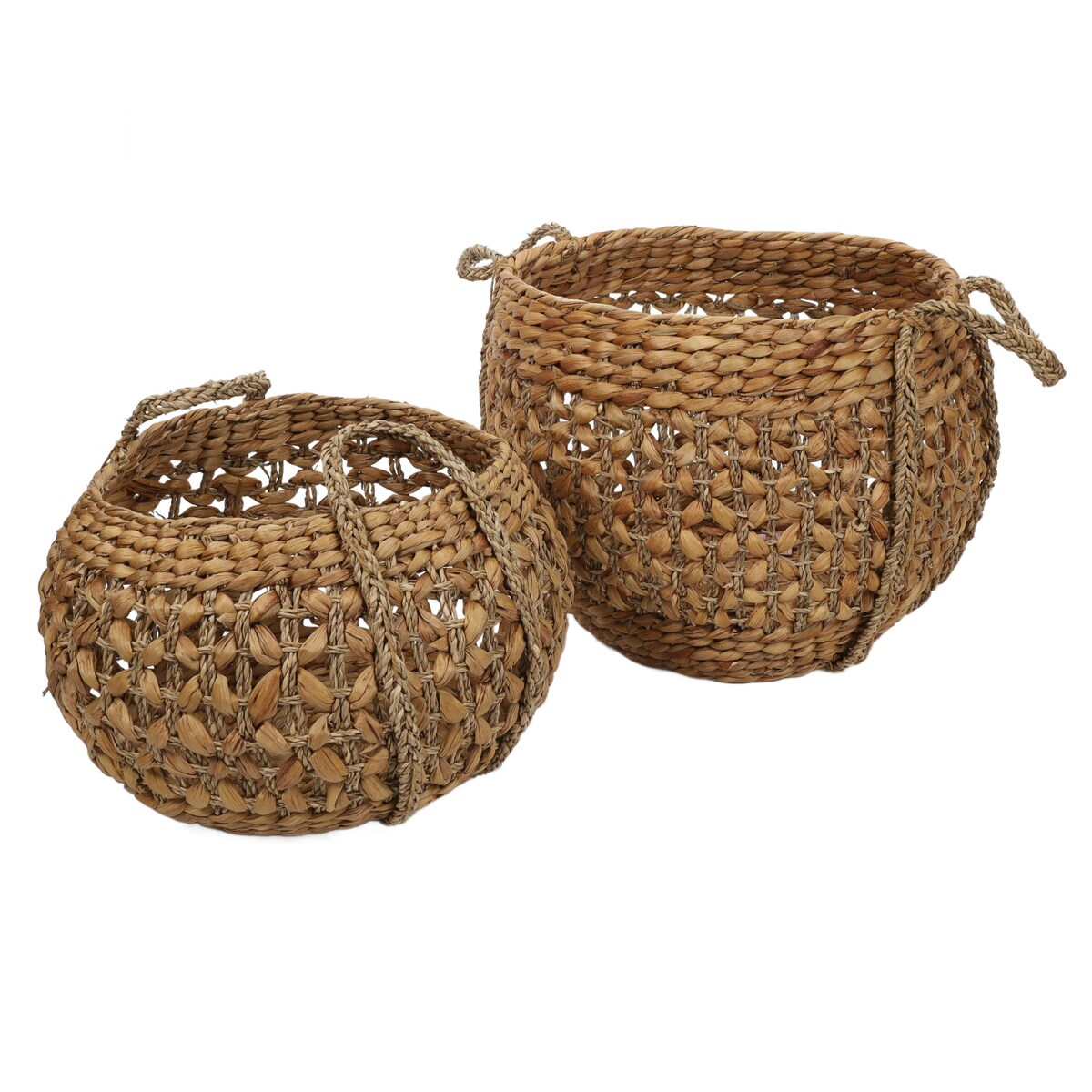 Plecione kosze z trawy morskiej, naturalne, 2 sztuki
