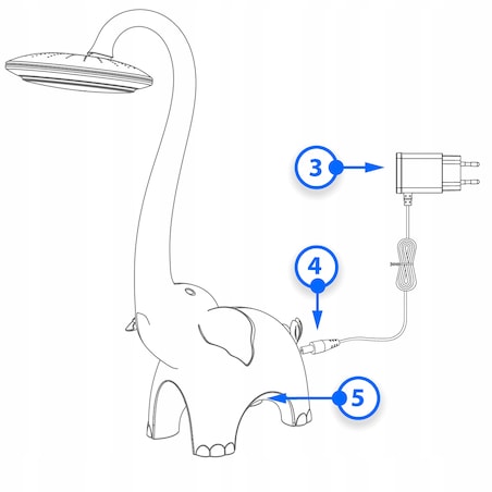 Lampka biurkowa dla dzieci SŁOŃ biały