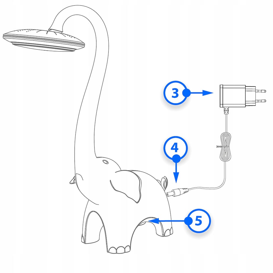 Lampka biurkowa dla dzieci SŁOŃ biały