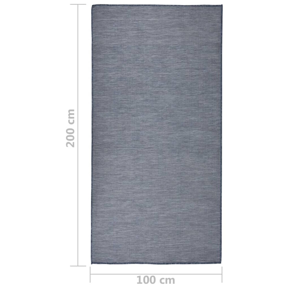 vidaXL Dywan zewnętrzny o płaskim splocie, 100x200 cm, niebieski