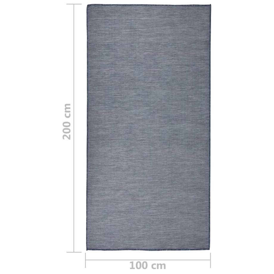 vidaXL Dywan zewnętrzny o płaskim splocie, 100x200 cm, niebieski