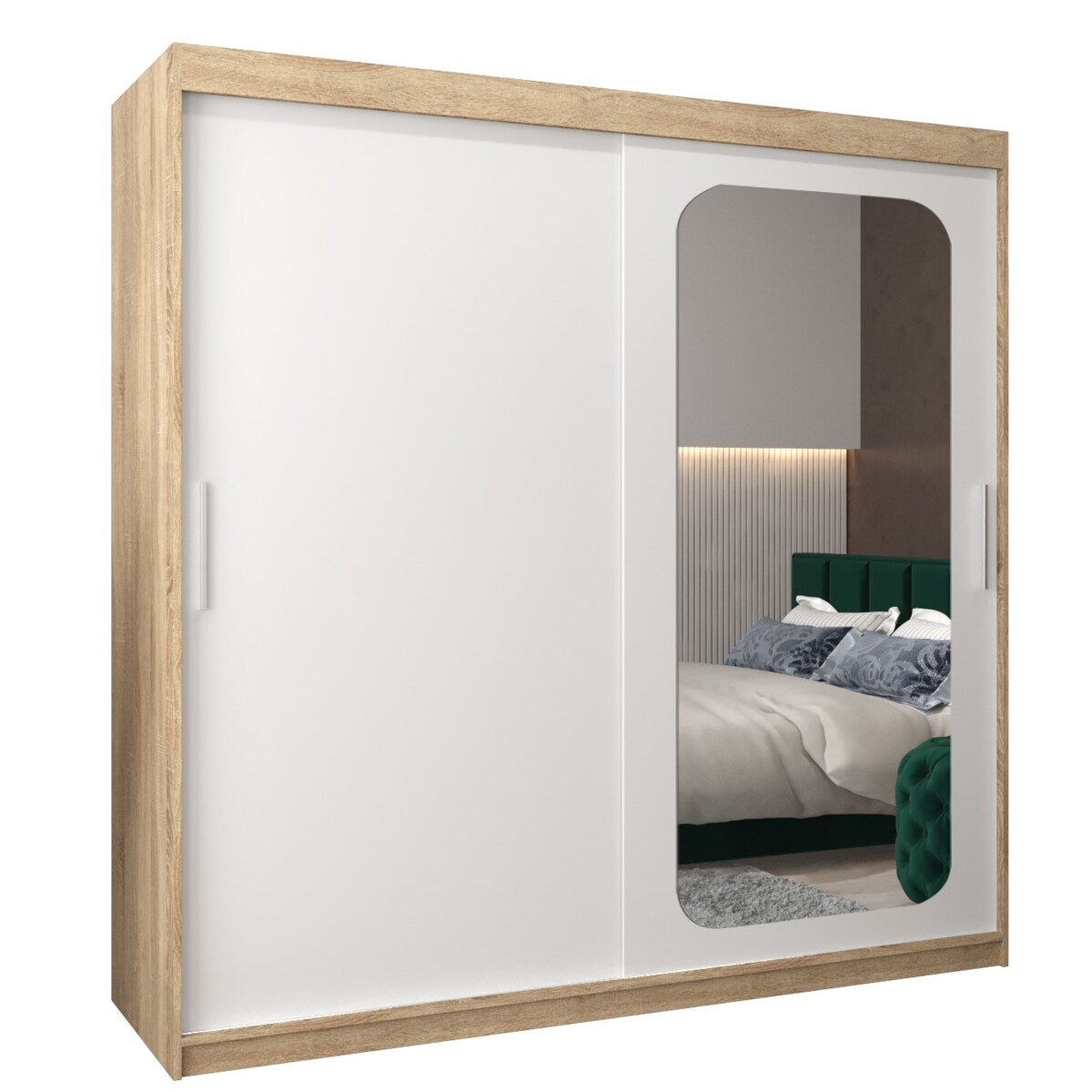 Szafa przesuwna Garderoba PROMO T2 200 sonoma/biały