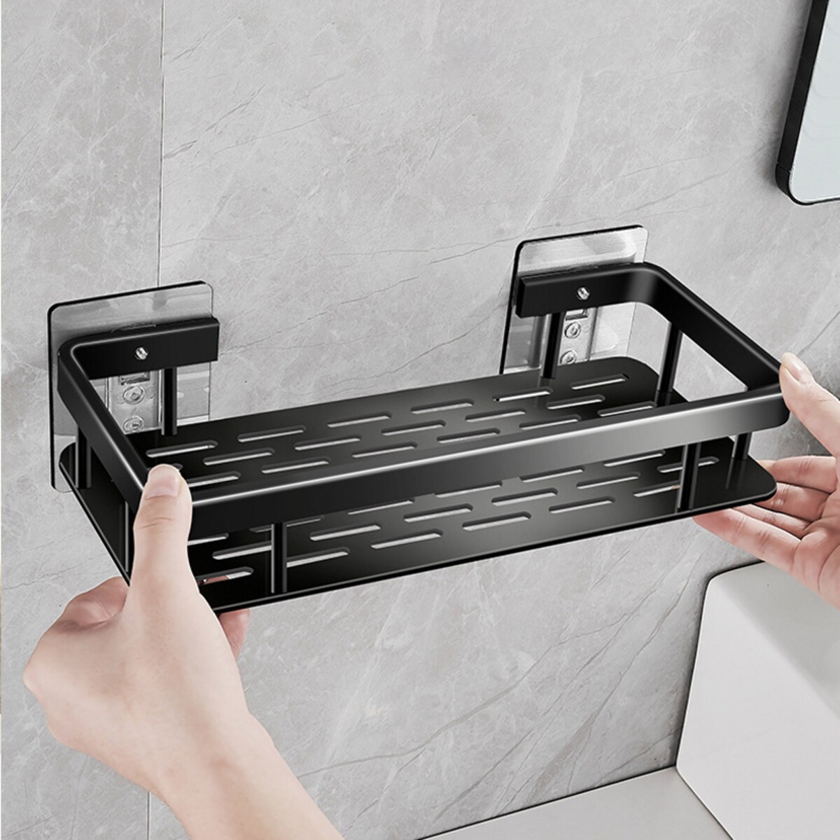 Półka Łazienkowa pod prysznic 2 Sztuki, Czarna