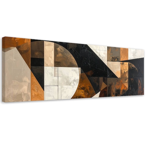 Obraz do salonu sypialni biura loftu, Geometryczna abstrakcja tekstura brązowy