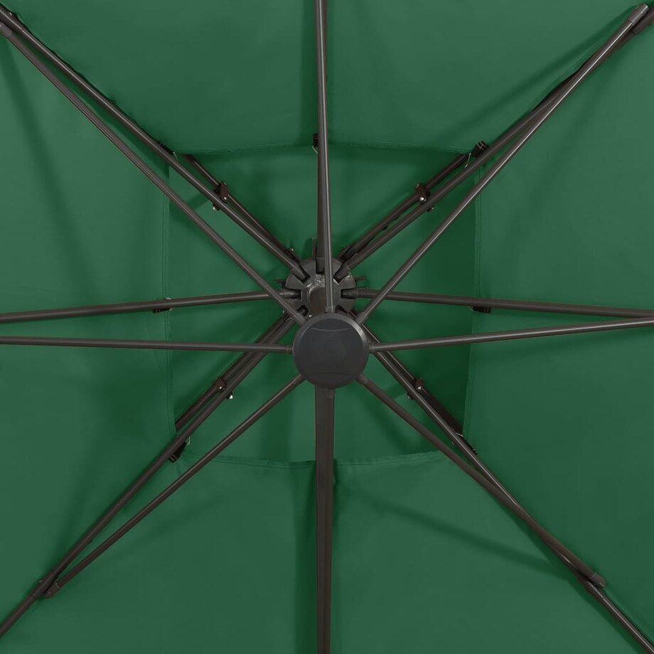 vidaXL Parasol wiszący z podwójną czaszą, 300x300 cm, zielony