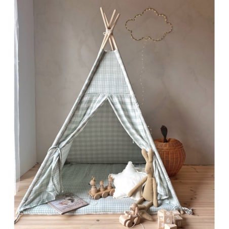 Mint – tipi, namiot dla dzieci z matą podłogową z dwustronnego muślinu