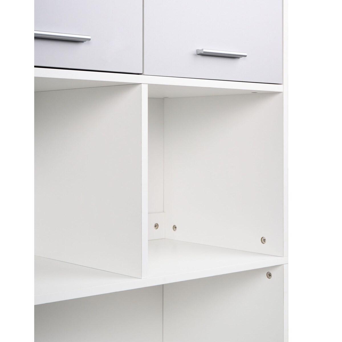 Regał 4-drzwiowy ZEHNA Szary/ biały