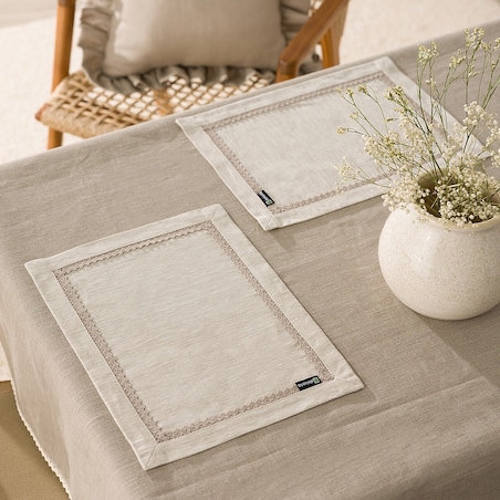 Podkładka z koronką 30x40 cm 2 szt. 30x40 naturalny len