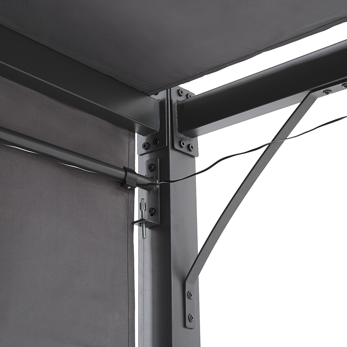 Pawilon ogrodowy LED PARGA Metal 310 cm 310 cm Ciemnoszary