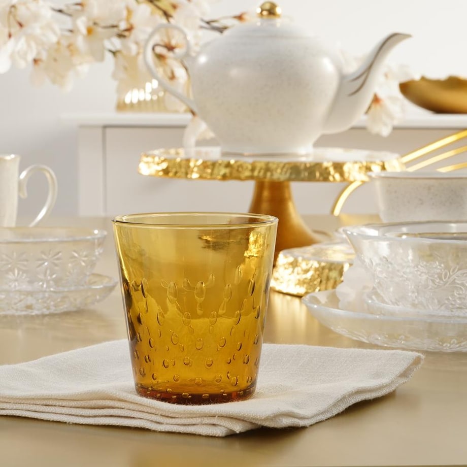 VILLA ITALIA Szklanka bursztynowa 350 ml TEARS