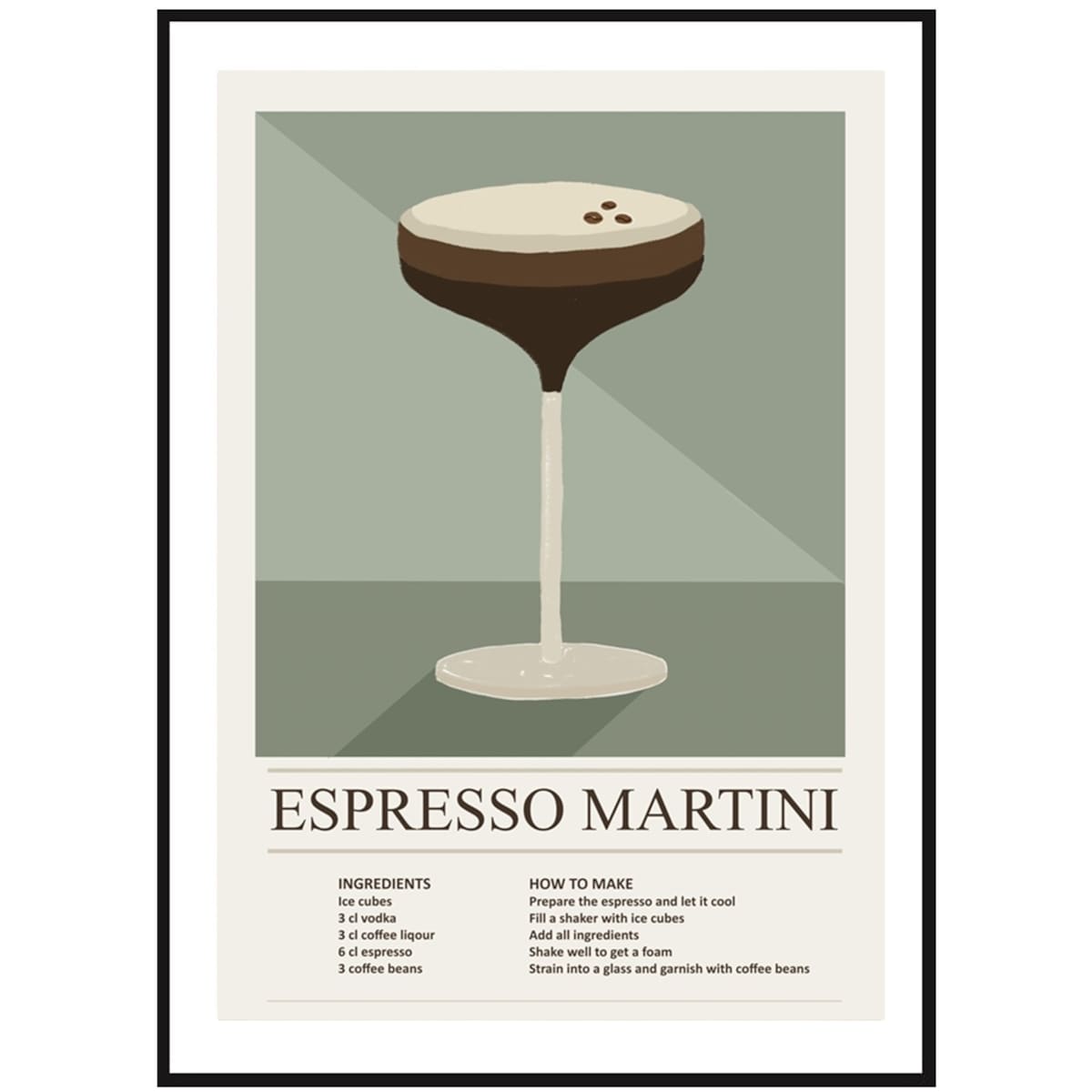 Poster Story, Plakat, Obraz - Espresso Martini No1, wymiary 21 x 30 cm