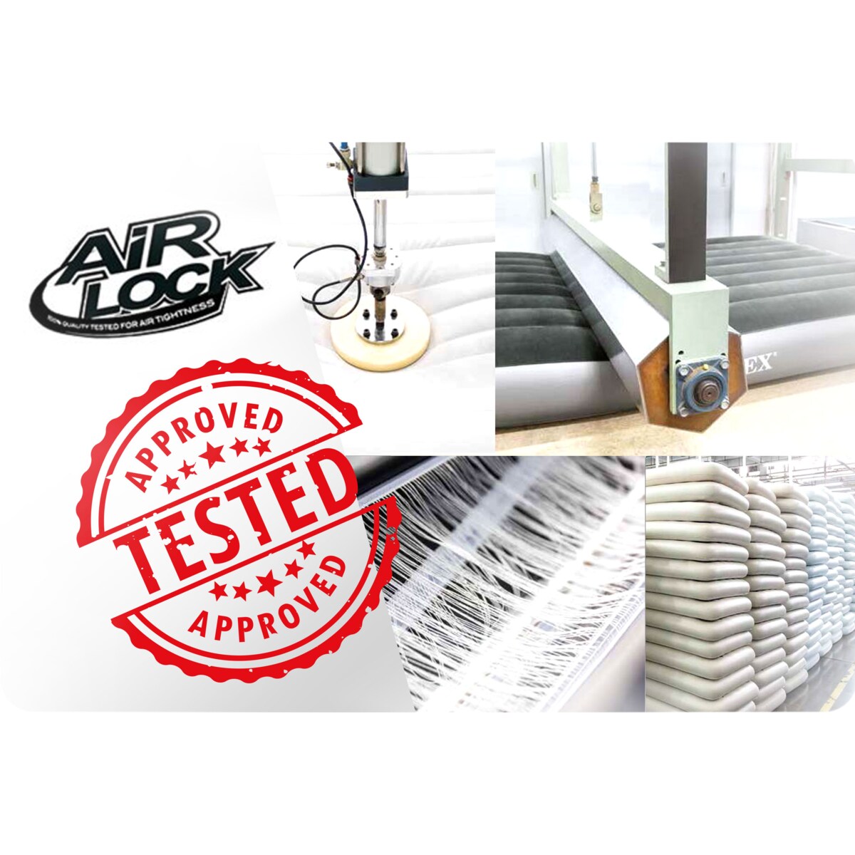 Materac dmuchany welur 203x152 + pompka Intex 64179