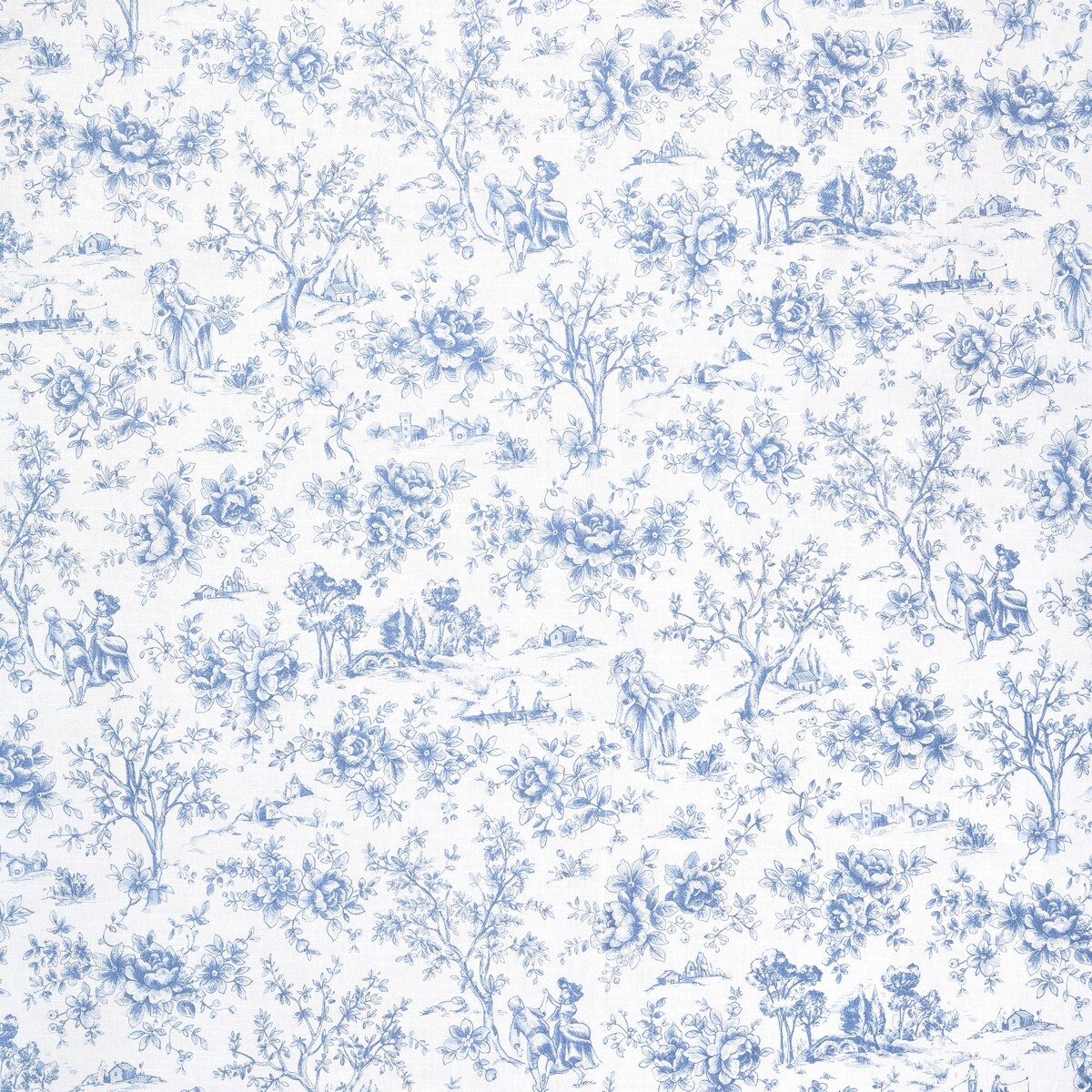 Obrus Toile de Jouy Blue - 140 cm x 200 cm