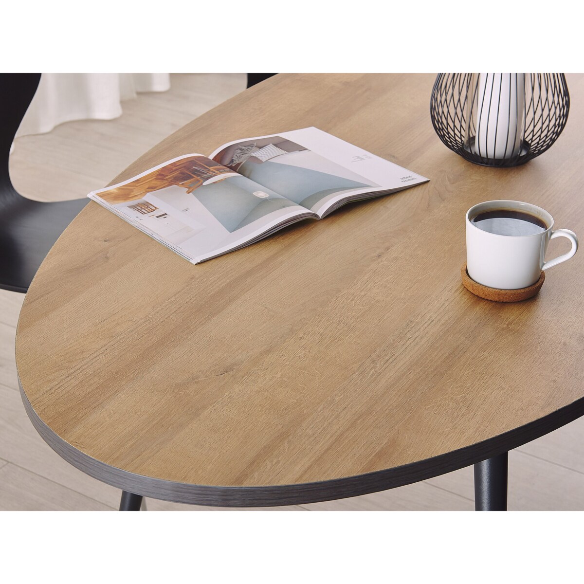 Stół do jadalni owalny 180 x 90 cm ciemne drewno z czarnym OTTAWA