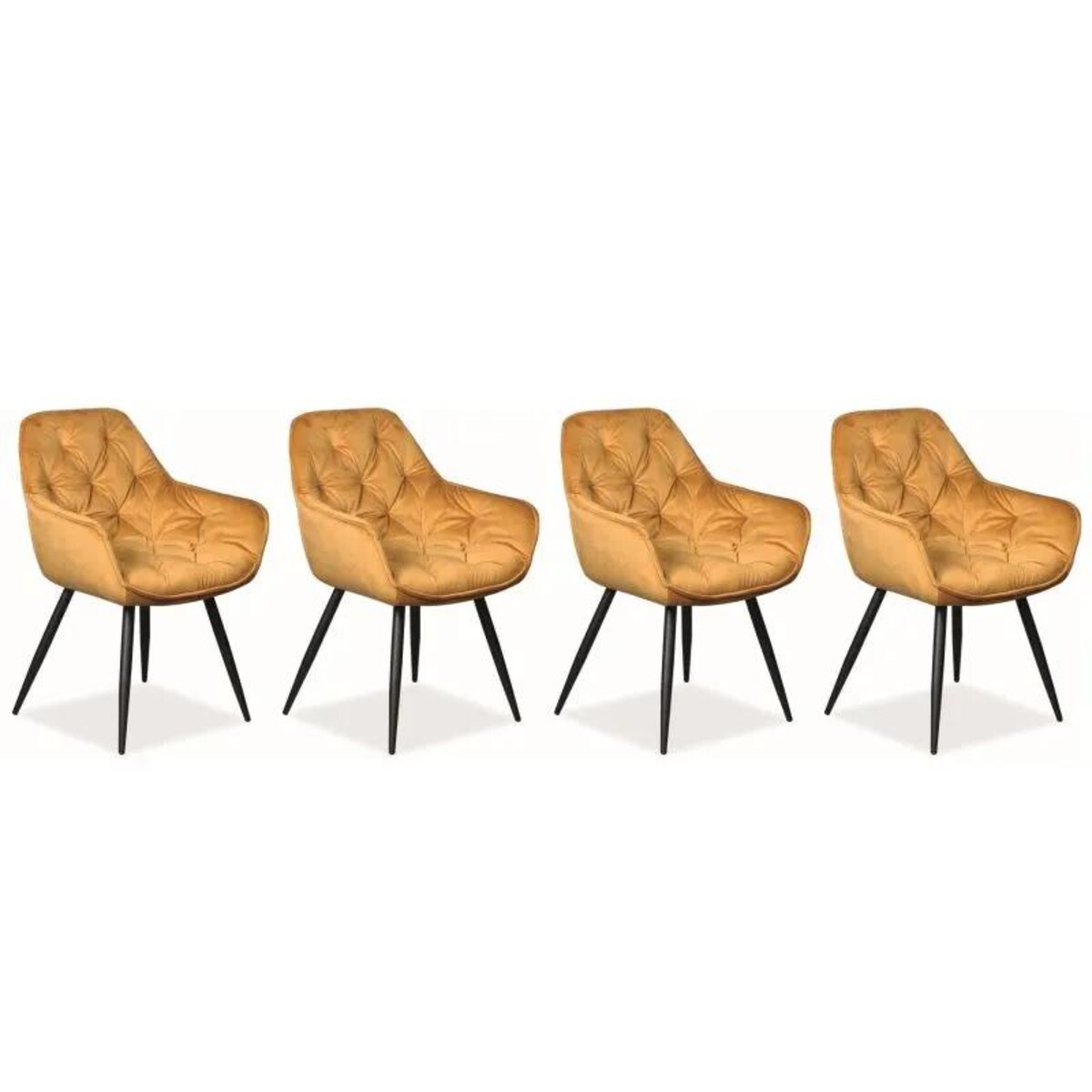 Zestaw krzeseł CHERRY VELVET 4 szt curry