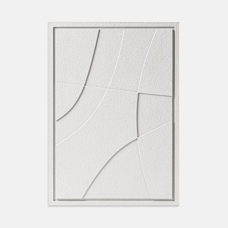 Obraz 3D 35x50cm Abstract II – Dekoracja Ścienna z Tynku Naturalnego, Bianco Minimalistyczny Relief