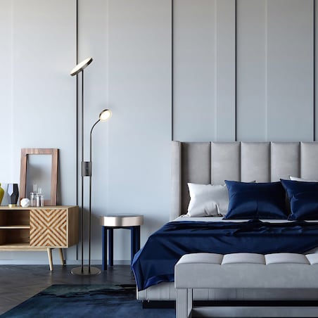 Podłogowa lampa stojąca Ophus LED 23W 3000K do sypialni czarna