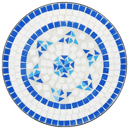 vidaXL Mozaikowy stolik bistro, niebiesko-biały, Ø50x70 cm, ceramiczny