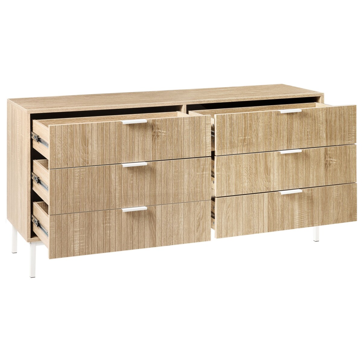 Komoda 6 szuflad WALCOTT Jasnobrązowy